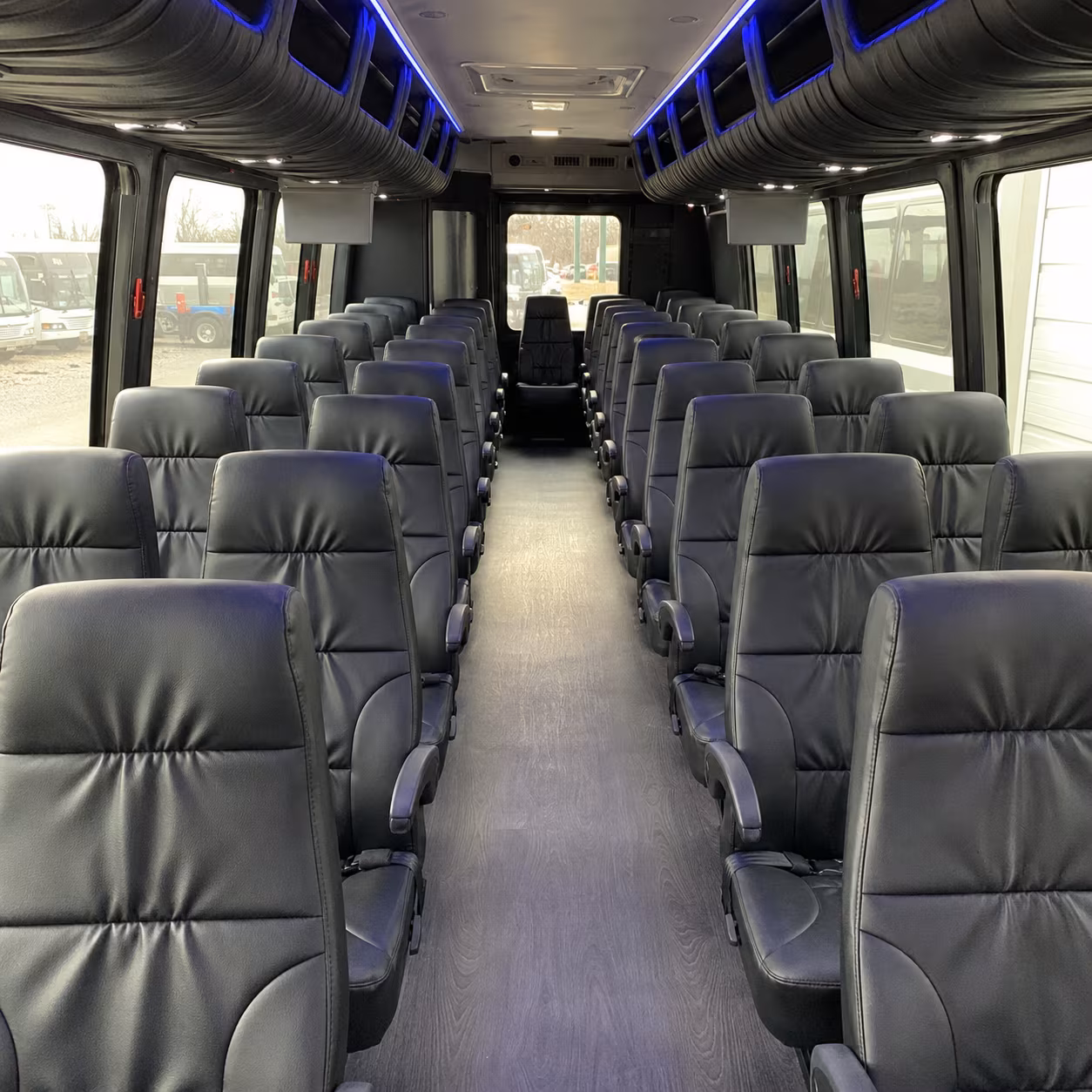pomona 28 passenger minibus interior
