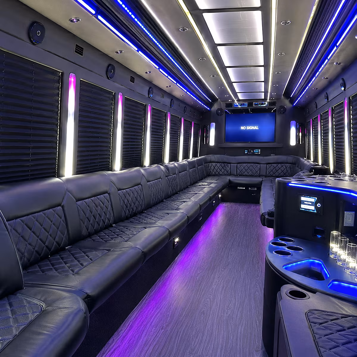 pomona 30 passenger party bus inside